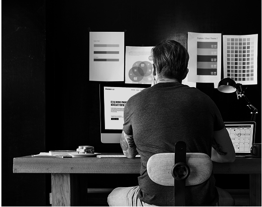 Person working at their desk
